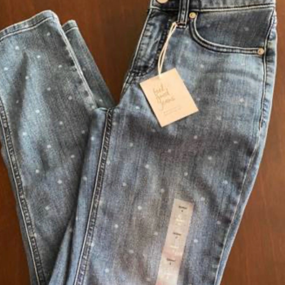 Lauren Conrad polka dot skinny denim jeans